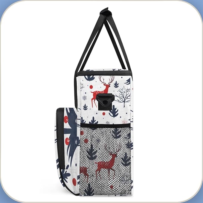 Xmas Tree Xmas Coffee Maker Carrying Bag Portable Travel Storage Tote Bag Compatible with K-Mini or K-Mini Plus Single Serve Coffee Brewer Carrying Case with Multiple Pockets &amp Shoulder Strap