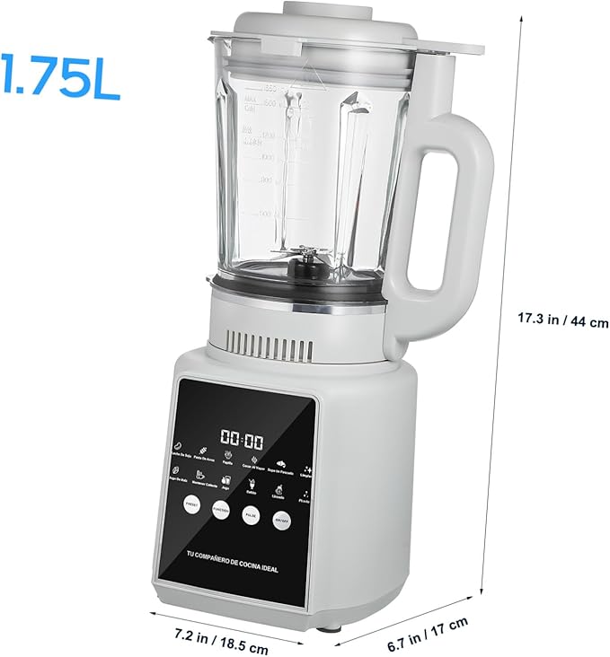 110v High-speed Blender for Smoothies and Juices Non-stick Food Processor with Self-cleaning Function Quiet Operation Touch Display for Home and Kitchen Use