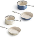 Redchef Nonstick Mini Cookware Set 8Ceramic Fry Pan 2.5Qt Saucepan with Lid Pots and Pans Set Saucepan Frying Pan Set Induction Compatible Oven Dishwasher Safe PTFE &amp PFOA Free Beige &amp