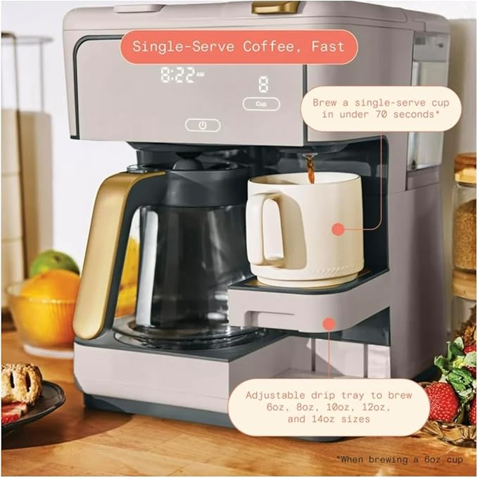 Multi-Brew Coffee Maker 12-cup carafe or a single-serve cup (Porcini Taupe)
