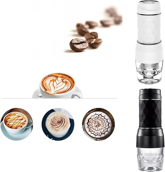 120ML Portable Espresso Machine - 2 in 1 Manual Coffee Maker for Camping and Home Use(B)