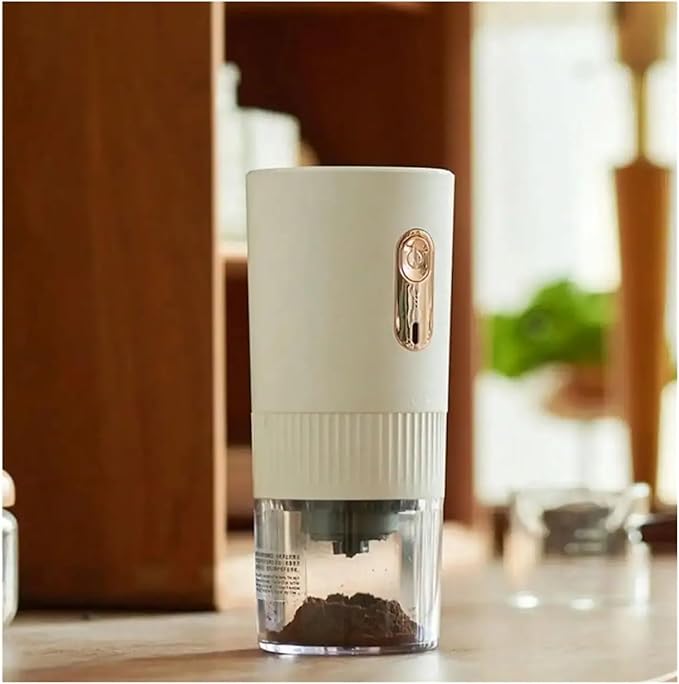 Portable Coffee Machine Upgrade Portable Electric Coffee Grinder USB Charging Professional Grinding Coffee Bean Grinderfor Outdoor Travel Picnic(White)