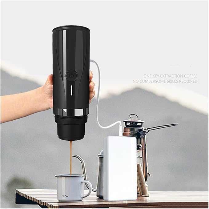 Portable Coffee Machine Electric Portable Coffee Machine Small Espresso Bean Powder Capsule Home Car Outdoor Travelfor Outdoor Travel Picnic