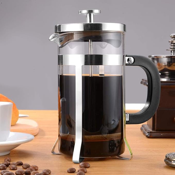 Coffee Press Stainless French Press Coffee Maker Filter Kettle 600/1000ML Filtration System Travel Pots(600ml)
