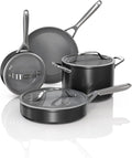 Ninja Ceramic Pro 7-Piece Cookware Set Non-Stick Pots &amp Pans Set with Glass Lids Nontoxic PTFE Free Ceramic Coated Oven Safe All Stovetops &amp Induction Compatible Black CW39007BK