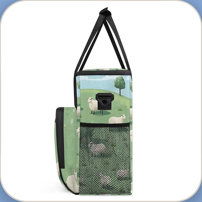 Cute Sheep Coffee Maker Carrying Bag Steppe Trees Travel Storage Bag Compatible with K-Mini or K-Mini Plus Single Serve Coffee Brewer Carrying Case with Multiple Pockets &amp Shoulder Strap