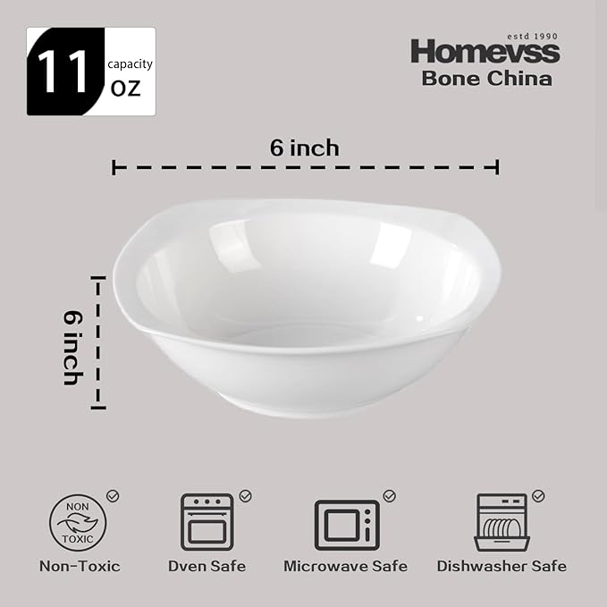 HomeVss New Bone China Embossed Dinnerware Set Coupe Square Shape 16pc Set