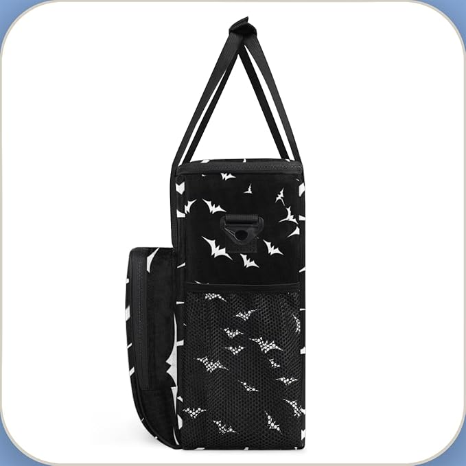 Halloween Bat Coffee Maker Carrying Bag Gothic Bat Travel Storage Bag Compatible with K-Mini or K-Mini Plus Single Serve Coffee Brewer Carrying Case with Multiple Pockets &amp Shoulder Strap