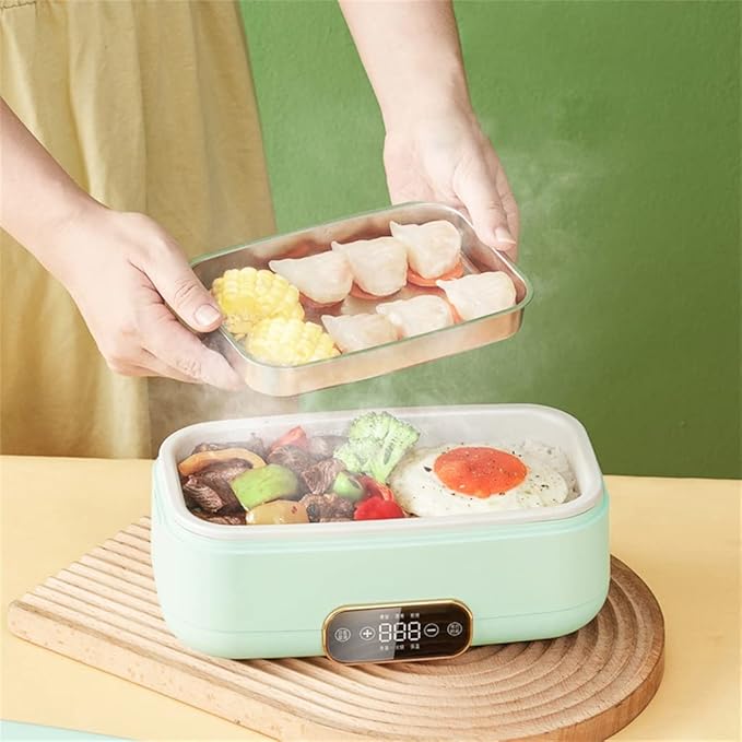 500W Rice Cooker Portable Cooking Pot Insulation Food Preserver Mini Frying Pan