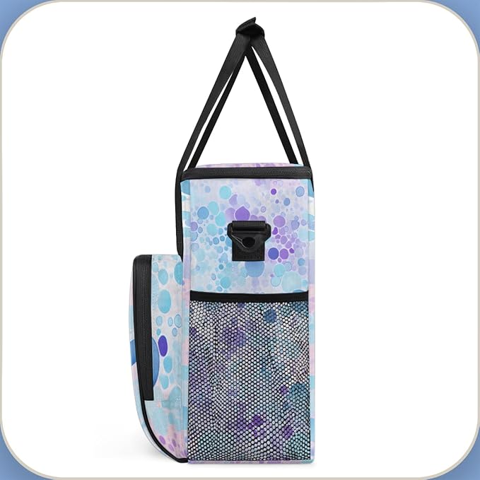 Glitter Coffee Maker Carrying Bag Alice Blue Portable Travel Storage Tote Bag Compatible with K-Mini or K-Mini Plus Single Serve Coffee Brewer Carrying Case with Multiple Pockets &amp Shoulder Stra