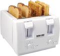 4 Slice Dual-control Toaster In White Removable Crumb Tray