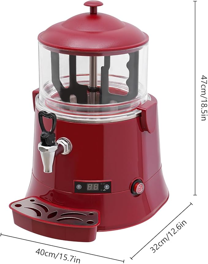 Stainless Steel Hot Chocolate Machine 5L Commercial Hot Chocolate Machine Maker Red Color