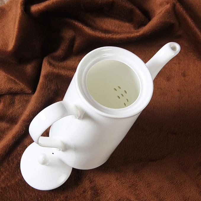 Liudan Coffee Maker Coffee Pot Ceramic Large Capacity Ceramic Coffee Pot Coffee Cup Sugar Bowl Milk Pot Instant 650ml Coffee Press (Color : White)