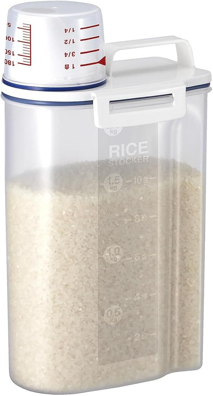 Tiger JKT-D10U Rice Cooker Bundle with Bamboo Spoon Rice Washing Bowl with Side and Bottom Drainers and Rice Container Bin (4 Items)