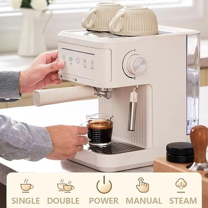 Espresso Machine 20 Bar Semi Automatic Coffee Makers With Milk Frother Steam Wand Touch Screen 60 Oz Water Tank Coffee Machine For Home Latte Machine Gifts For Coffee LoverBlack