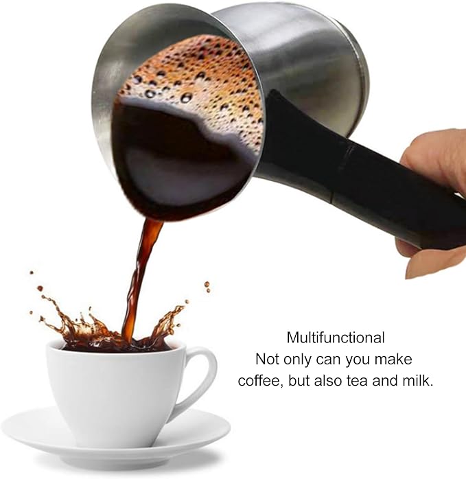 Electric Turkish Coffee Maker 600ml Stainless Steel 6 Cups Multifunctional