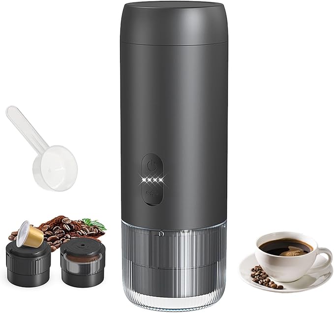 Portable Coffee Maker Espresso Machine Suitable for Coffee Powder Capsule Coffee Convenient for RV Camping Hiking Picnicking Office and Home Use