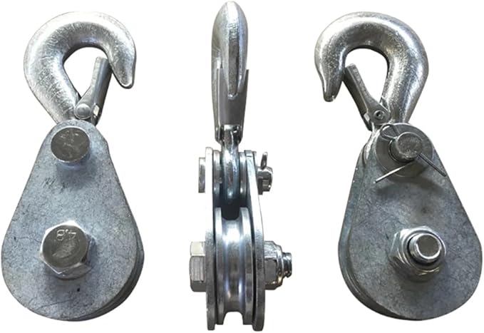 High Strength Steel Wheel Lifting Rope Pulley Block Electric Winch Hook(1000 Kg)