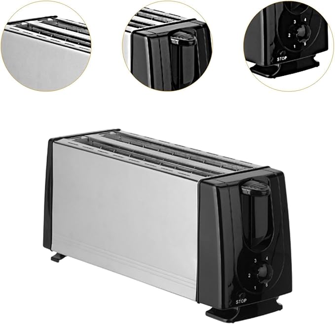 Bread Toaster Bread Maker US Plug 4 Slices Double Sided Heating Breakfast Machine Waffle Maker for Cooking Baking