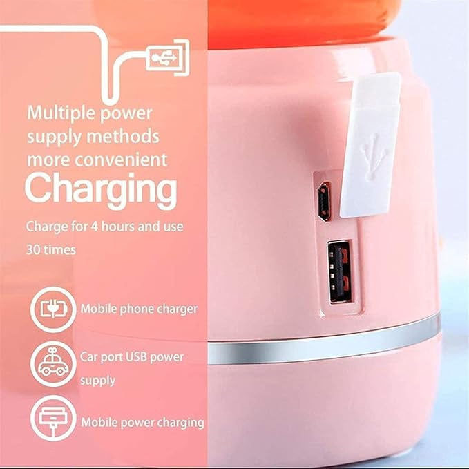 Portable Blender Personal Blender with USB Rechargeable Mini Fruit Juice Mixer for Smoothies and Shakes Mini Juicer Cup Travel (Color : Blue) (Pink)