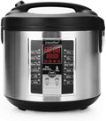 COMFEE' Rice Cooker Slow Cooker Steamer Stewpot Sauté All in One (12 Digital Cooking Programs) Multi Cooker (5.2Qt ) Large Capacity. 24 Hours Preset &amp Instant Keep Warm Black/Silver (MB-M25)