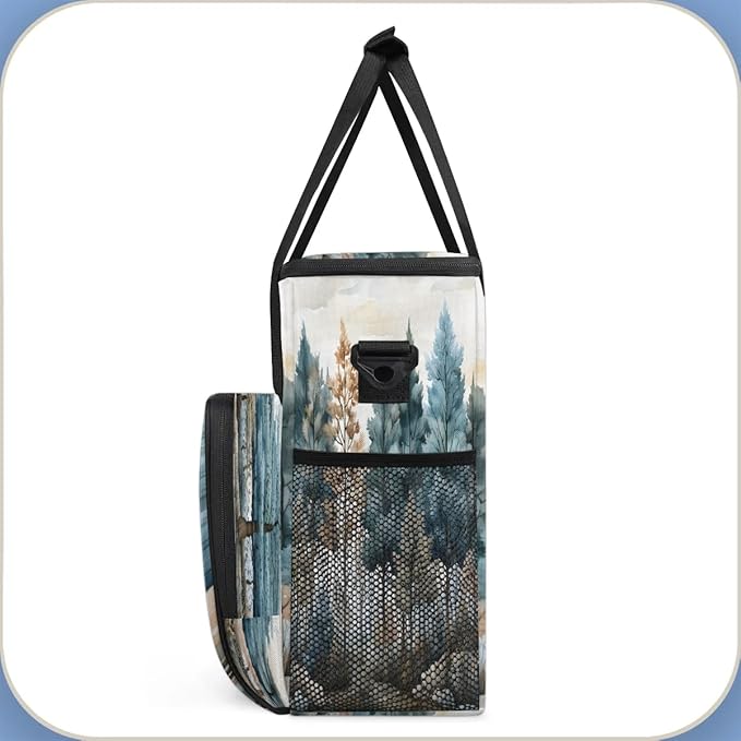 Rustic Tree Coffee Maker Carrying Bag Compatible with K-Mini or K-Mini Plus Portable Single Cup Coffee Maker Case with Pockets for K Cup Pods