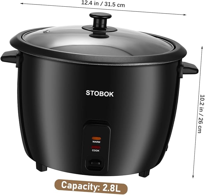 Compact Electric Rice Cooker with Clear Lid Grain Cooker for Rice Porridge Stews and Soup Space-saving Small Appliance with US Plug Auto Keep Warm Function for Dorms and Travel