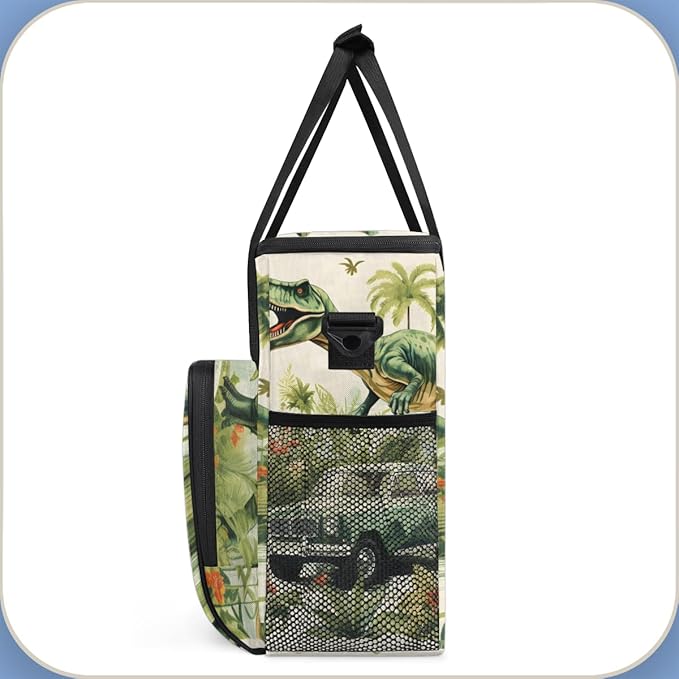 Dinosaur Truck Coffee Maker Carrying Bag Portable Travel Storage Tote Bag Compatible with K-Mini or K-Mini Plus Single Serve Coffee Brewer Carrying Case with Multiple Pockets &amp Shoulder Strap