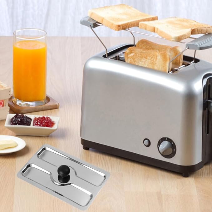 UPKOCH 2pcs Professional Toaster Upper Lid Stainless Steel Cover for Bread Maker Toaster Protector Practical Accessory for Kitchen Use