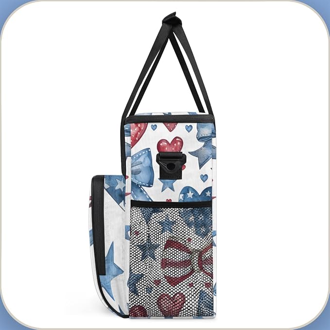 4th of JulyFreedom Coffee Maker Carrying Bag Portable Travel Storage Tote Bag Compatible with K-Mini or K-Mini Plus Single Serve Coffee Brewer Carrying Case with Multiple Pockets &amp Shoulder Str