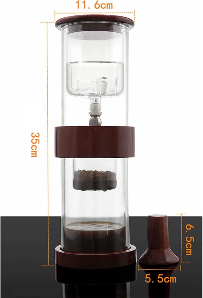 Ice Drip Coffee Pot Coffee Maker 500ML Filter Glass Percolators Espresso Kitchen Pot Ice Cold Brew Pots Brewer with Stainless Steel 3 People