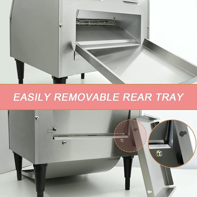 Commercial Conveyor Toaster2240W/300Slices/Hour7 Speed Control/3 Toaster Mode OptionsCountertop Industrial ToastersElectric Restaurant Toaster for Bread Bun Bagel Food Baked