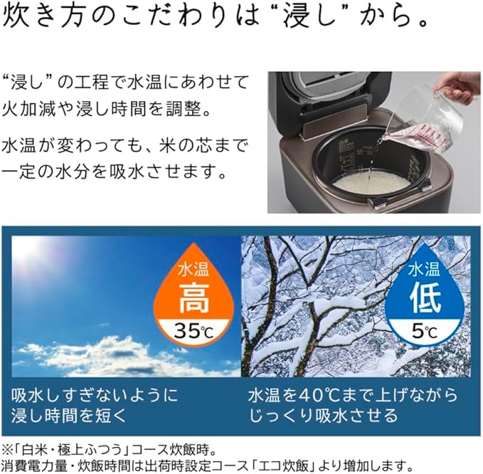 Hitachi RZ-W100FM K Rice Cooker 5.5 Cups Pressure &amp Steam IH Fluffy Gozen Jet Black Made in Japan Large Heat Power Boiling Iron Pot Steam Cut
