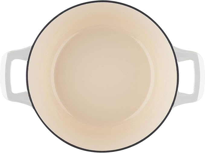 La Cuisine LC 2680 5 Piece Enameled Cast Iron Round Casserole Cookware Set White