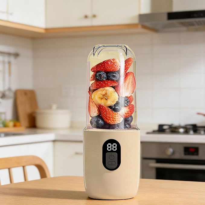 500ml Blender Cup Portable 40W USB Rechargeable Mini Personal Blender with 16 Blades and 40W Power for Shakes and Protein Drinks