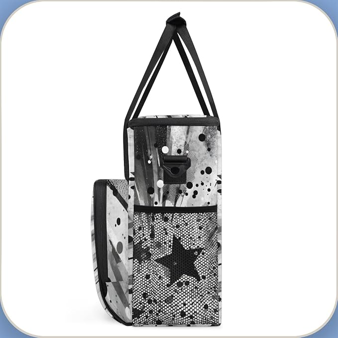 Abstract Star Coffee Maker Carrying Bag Portable Travel Storage Tote Bag Compatible with K-Mini or K-Mini Plus Single Serve Coffee Brewer Carrying Case with Multiple Pockets &amp Shoulder Strap