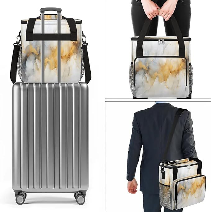 Plain Prints Marble Coffee Maker Travel Bag for K-Mini or K-Mini Plus Single Serve Coffee Brewer Portable Storage Tote Case for Tarvel