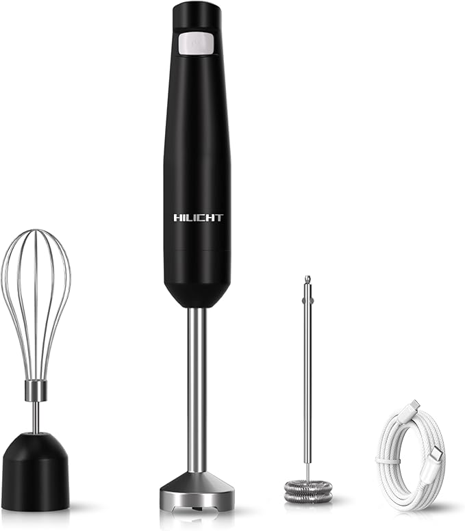 Cordless Hand Blender12V Rechargeable Immersion Blender with 60+ Bowl Battery Life4-Point Stainless Steel BladeVariable Speed &amp Egg Whisk - for SoupsSmoothies Baby Food