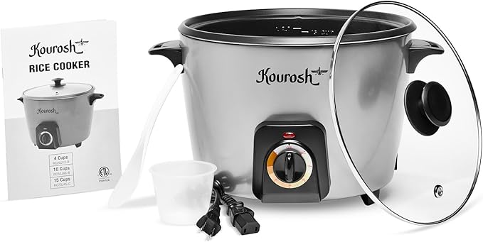 YEDI KOUROSH Automatic Persian Rice Cooker - Tahdig Rice Maker Perfect Rice Crust (15 CUP)