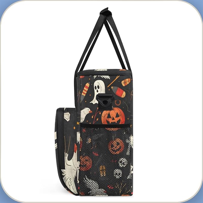 Gothic Pumpkin Coffee Maker Carrying Bag Graffiti Pumpkin Travel Storage Bag Compatible with K-Mini or K-Mini Plus Single Serve Coffee Brewer Carrying Case with Multiple Pockets &amp Shoulder Strap