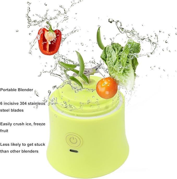 Portable Blender Portable Blender for Shakes and Smoothies 600ml Portable Blender 20 oz with USB Rechargeable Personal Size Blenders with 6 Blades Mini blenders for Kitchen/Travel/Office