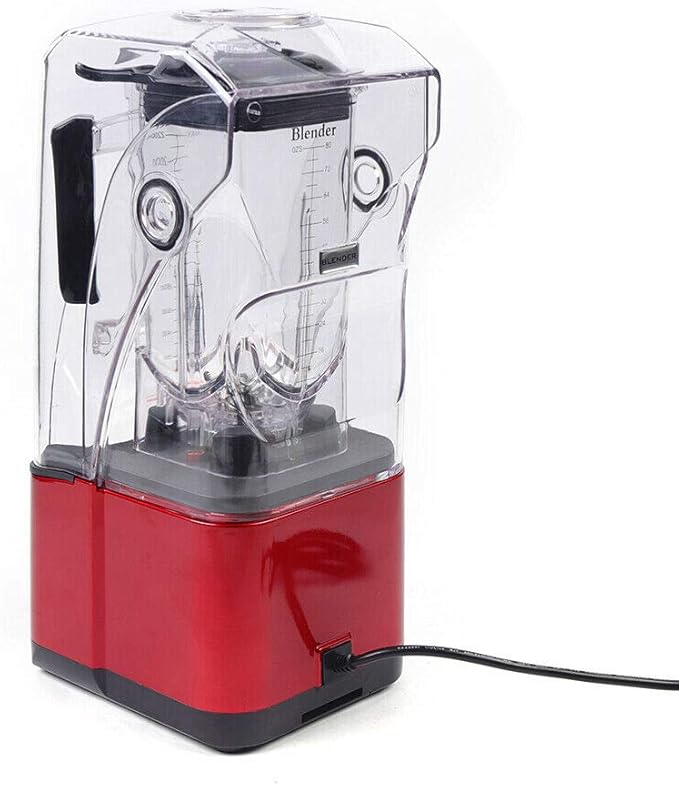 Soundproof Blender 110V 2200W 2.2L Commercial Fruit Juice Smoothie Maker With Shield Quiet Sound Enclosure for Puree Ice Crush Shakes and Smoothies (2.2L2200W)