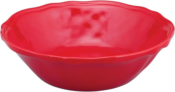 UPware 16 Piece Holiday Red Melamine Dinnerware Sets Outdoor Dishes Set Plates and Bowls Sets Christmas Decorations Service for 4 Red