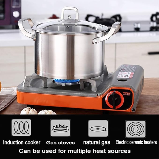 Stainless Steel Saucepan Set 3 Pieces Suitable for Inductionwith Tempered Glass CoverSoup PotFrying Pan Wok Pans Dishwasher-Safe