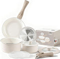 Heapsion 10-Piece Ceramic Nonstick Cookware Set PFAS/PFOA/PTFE-Free &amp Non-Toxic Pots and Pans Set with Detachable Handles Dishwasher Safe &amp Induction Compatible for Kitchen &amp RV Cooking