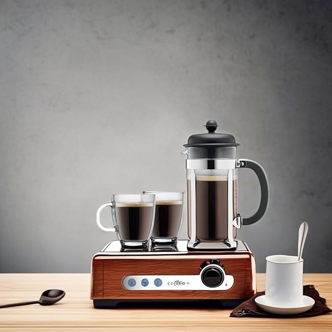 Bodum Caffettiera French Press Coffee Maker 8 Cup 1 Liter 34oz with 2 Glass Mugs 0.35 Liter 12oz