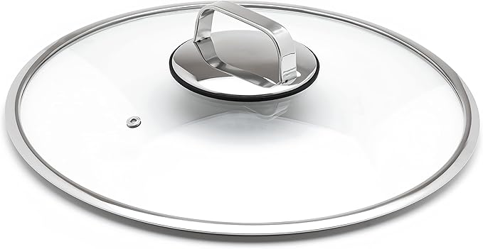 LIVWELL DiamondClad 14-Inch Glass Lid for Hybrid Cookware Set - Kitchen Gifts - Pots and Pan Set - Cooking and Dining - 14-Inch Lid for Pans - Universal Cover - Pot Covers for Cooking