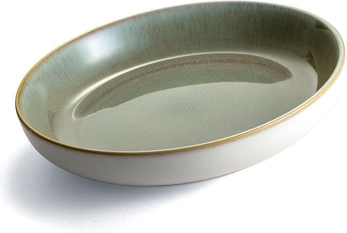Sango Resona Moss 24-Piece Green Dinnerware Set – Service for 4 Plate Mug &amp Bowl Set Durable Stoneware with Reactive Glaze Finish for Everyday Dining &amp Entertainment Microwave &amp Dishw