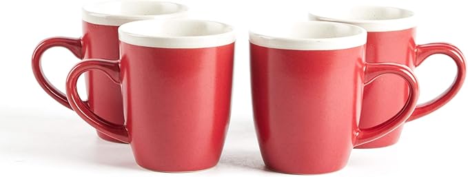 Rock Ridge Speckled Stoneware Dinnerware Set (16pc Set Ruby and Ivory)
