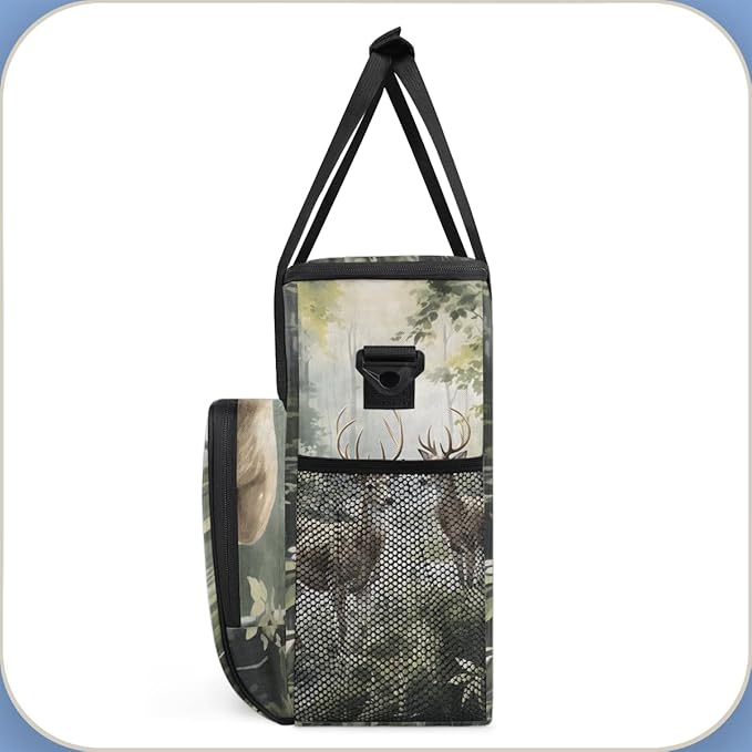 Abstract Elk Coffee Maker Carrying Bag Forest Elk Travel Storage Bag Compatible with K-Mini or K-Mini Plus Single Serve Coffee Brewer Carrying Case with Multiple Pockets &amp Shoulder Strap